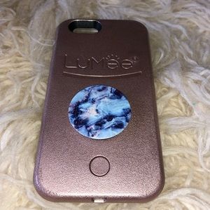 LuMee Rose Gold iPhone 6 Case w/ Popsocket